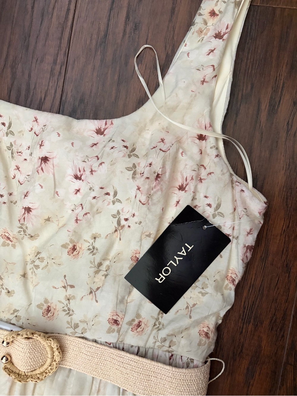 Taylor Cream Maxi Skirt with Pink Floral Print - Picture 10 of 13